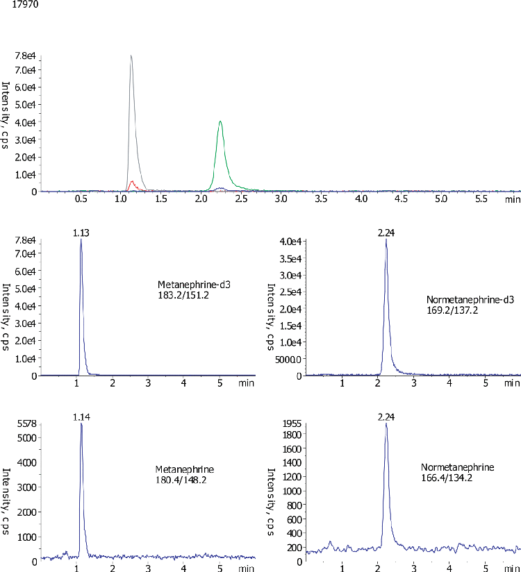 Plasma Metanephrines by LC/MS/MS on Luna HILIC following SPE with Strata-X-CW