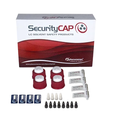 SecurityCAP Mobile Phase Starter Kit, 3-port GL45 Caps (x4) and 6-month Safety Filter (x4), Ea