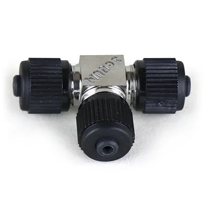 Tee Assembly, SS, 0.010" thruhole, joins three 360µm OD tubing (MAX 15,000 psi/ 1034 bar), ea