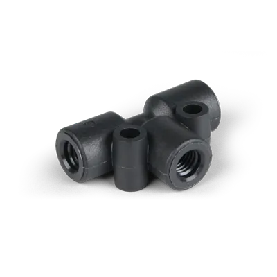 Tee Assembly, w/10-32 Fittings, PEEK, for 1/16in OD Tubing,, 0.020in (0.5mm) Thru-Hole, Ea