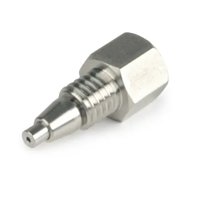 Adapter, Reducing, 1/8in to 1/16in, S.S.,, for 50mm ID Rounded Hardware, 0.040in ID thru-hole, Ea