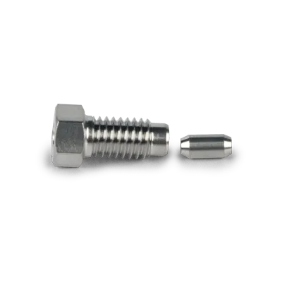 Nut and Ferrule Set, Ultra-High Pressure, S.S., for 1/16in OD Tubing, 10-32 Threads, 28,000psi, 2/Pk