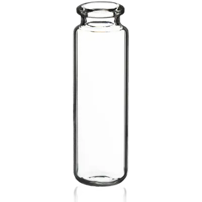 Verex Headspace Vial, 23x75mm, 20mL, Beveled Edge, Round Bottom, Clear 33,No Patch, 100/Pk