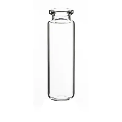 Verex Headspace Vial, 23x75mm, 20mL, Square Rim, Round Bottom, Clear 33, No Patch, 100/Pk