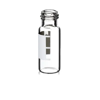 Verex Vial, 9mm Screw, 2mL, Clear 33, w/ Patch, 100/Pk