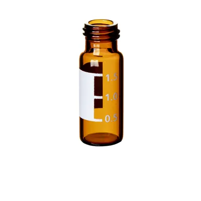 Verex Vial, 9mm Screw, 2mL, Amber 51, w/ Patch, 100/Pk