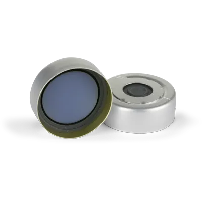 Verex Seal, 20mm Dia., PTFE/Butyl Rubber, Press.Release, Pharmafix Molded Septum,slv, 1000/Pk