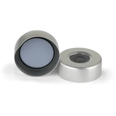 Verex Seal, 20mm Dia., PTFE/Butyl Rubber, Pharmafix Molded Septum, slv, 100/Pk