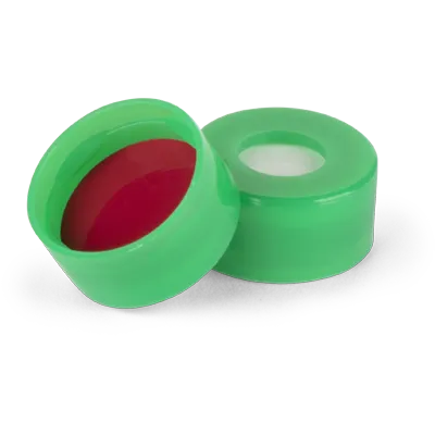 Verex Seal, 11mm Dia., Snap, PTFE/Silicone, Green, 100/Pk