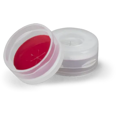 Verex Seal, 11mm Dia., Snap, PTFE/Silicone, preSlit, Natural, 100/Pk