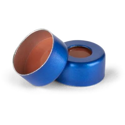 Verex Seal, 11mm Dia., Crimp, PTFE/Rubber, Blue, 1000/Pk