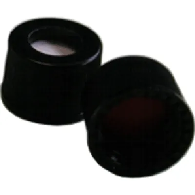 Verex Cap (pre-assembled), 10-425, w/, Bonded-in PTFE/Silicone septa, blk, 1000/Pk