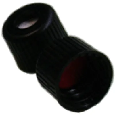 Verex Cap (pre-assembled), 8-425, w/, PTFE/Silicone septa, Black, 1000/Pk