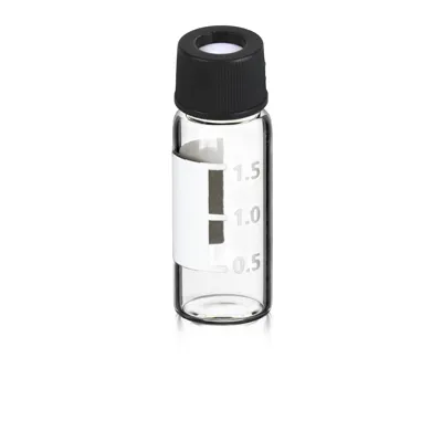 Verex Vial Kit, 10mm, 2mL, Clear 33, w/ Patch + PTFE/Silicone, 100/Pk