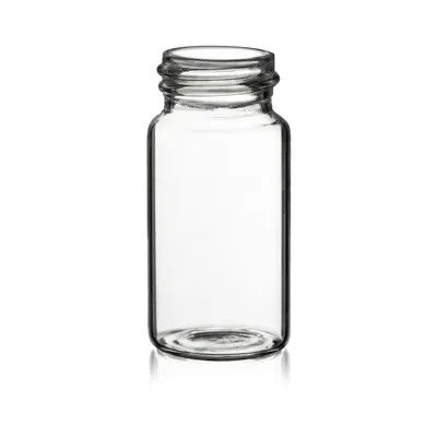 Verex Vial Kit, Storage 20mL screw, Clear 33, w/Caps 24-400 wht, PTFE/Urethane, closed, 1000/Pk