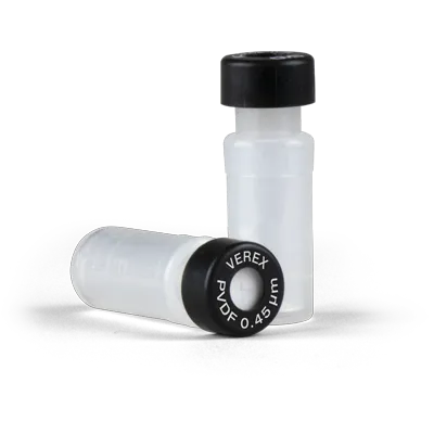Verex Filter Vial Kit, PVDF 0.45µm,, Snap Cap with PTFE/Silicone, preSlit, 100/Pk