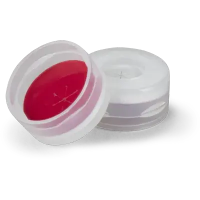 Verex Seal, 11mm Dia., Snap, PTFE/Silicone, preSlit, Natural, 100/Pk