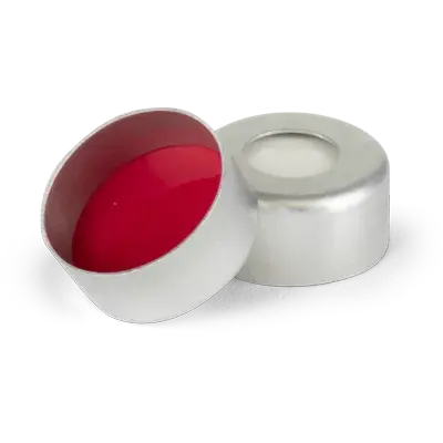 Verex Seal, 11mm Dia.,Crimp, PTFE/Silicone, Silver, 1000/Pk