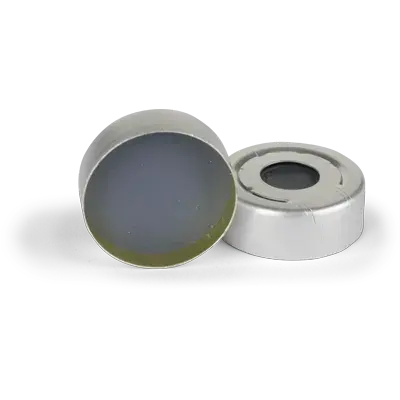 Verex Seal, 20mm Dia., PTFE/Gray Butyl, Rubber, Press. Release, Silver, 100/Pk