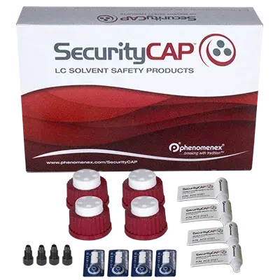 SecurityCAP Mobile Phase Starter Kit, 2-port GL45 Caps (x4) and 6-month Safety Filter (x4), Ea