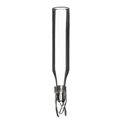 Verex Insert, 6mm Dia., 300µL, Clear 33, Conical Bottom, w/ bottom spring, 100/Pk