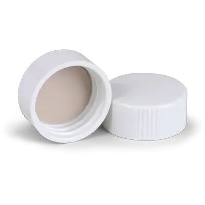Verex Vial Kit, Storage 40mL screw, Clear 33, w/Caps 24-400 wht, PTFE/Urethane, closed, 100/Pk