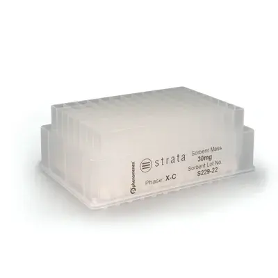 Strata X-C 33 µm Polymeric Strong Cation, 60 mg / well, 96-Well Plates, 2/Pk