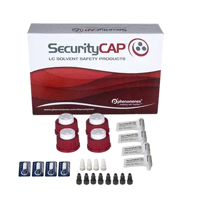 SecurityCAP Mobile Phase Starter Kit, 3-port GL45 Caps (x4) and 6-month Safety Filter (x4), Ea