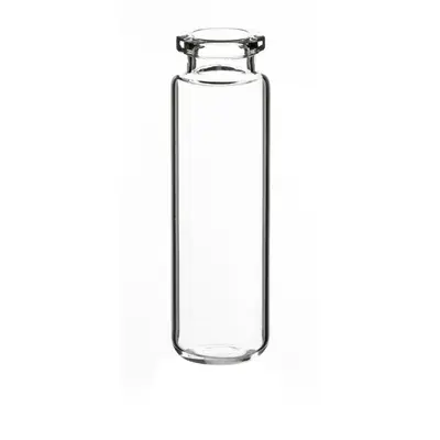Verex Headspace Vial, 23x75mm, 20mL, Square Rim, Round Bottom, Clear 33, No Patch, 100/Pk