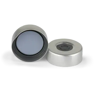 Verex Seal, 20mm Dia., PTFE/Butyl Rubber, Pharmafix Molded Septum, slv, 100/Pk