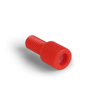 Flangeless Male Nut and Ferrule Set, Delrin, for 1/16in OD Tubing, 1/4in-28 Threads, Red, 10/Pk