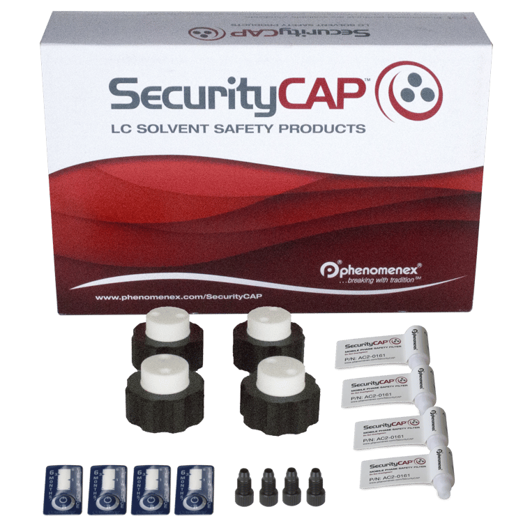 SecurityCAP Mobile Phase Starter Kit, 2-port Merck S40 Caps (x4) and 6-month Safety Filter (x4), ea