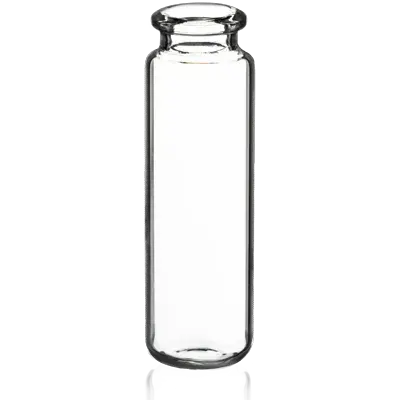 Verex Headspace Vial, 23x75mm, 20mL, Beveled Edge, Round Bottom, Clear 33,No Patch, 100/Pk