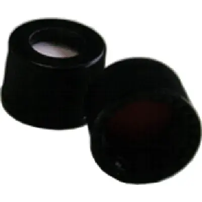 Verex Cap (pre-assembled), 10-425, w/, Bonded-in PTFE/Silicone septa, blk, 1000/Pk