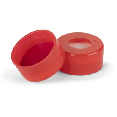 Verex Seal, 11mm Dia., Snap, PTFE/Silicone, preSlit, Red, 1000/Pk