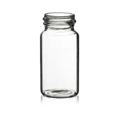 Verex Vial Kit, Storage 20mL screw, Clear 33, w/Caps 24-400 wht, PTFE/Urethane, closed, 1000/Pk