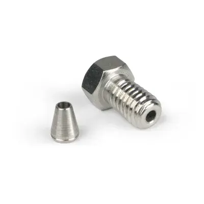Nut and Ferrule Set, S.S., for 1/16in OD Tubing, 10-32 Threads, Ea