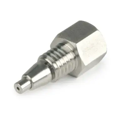 Adapter, Reducing, 1/8in to 1/16in, S.S.,, for 50mm ID Rounded Hardware, 0.040in ID thru-hole, Ea