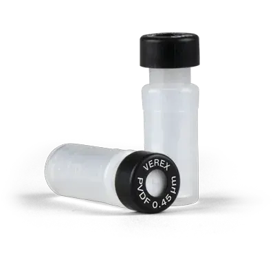 Verex Filter Vial Kit, PVDF 0.45µm,, Snap Cap with PTFE/Silicone, preSlit, 100/Pk