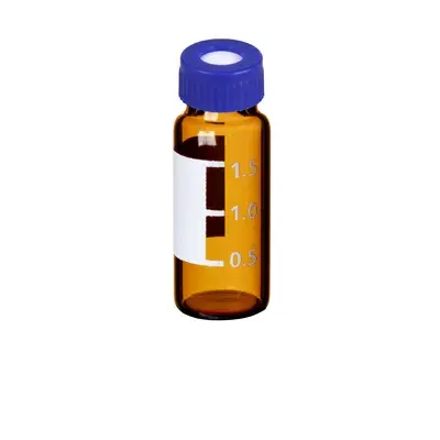 Verex Cert+ Vial Kit, 9mm, 2mL, Amber 51 w/ Patch + PTFE/Silicone, preSlit, 1000/Pk