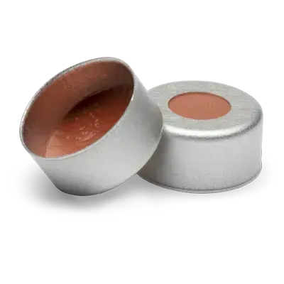Verex Seal, 11mm Dia., Crimp, PTFE/Rubber, Silver - Natural Rubber, 1000/Pk