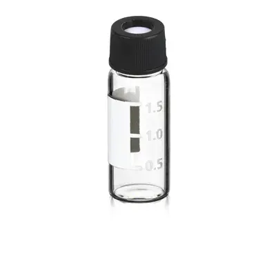 Verex Vial Kit, 10mm, 2mL, Clear 33, w/ Patch + PTFE/Silicone, 100/Pk