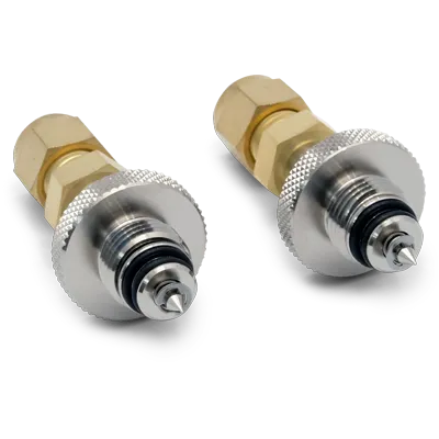 Zebron Gas Management - 1/4” Brass CLICK-ON Conn, 1/4” Brass, 2/pk