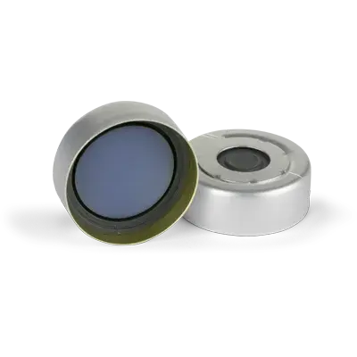 Verex Seal, 20mm Dia., PTFE/Butyl Rubber, Press.Release, Pharmafix Molded Septum,slv, 1000/Pk
