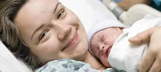 New born with mother