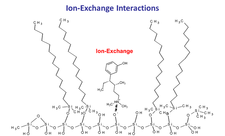 Ion exchange in HPLC