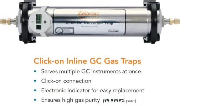 Click-on inline GC Gas Traps