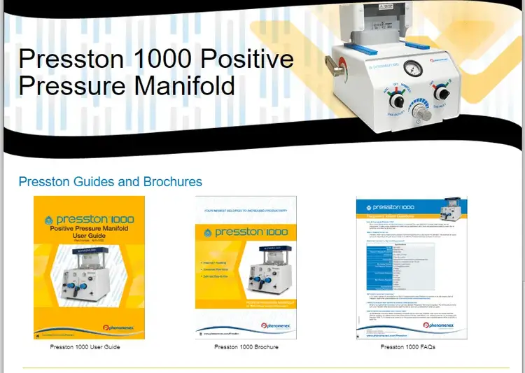 Presston landing page