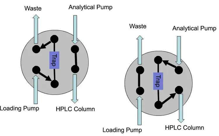 Reverse flow on a micro LC column