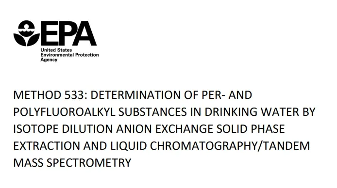 EPA Method 533 - PFAS in drinking water